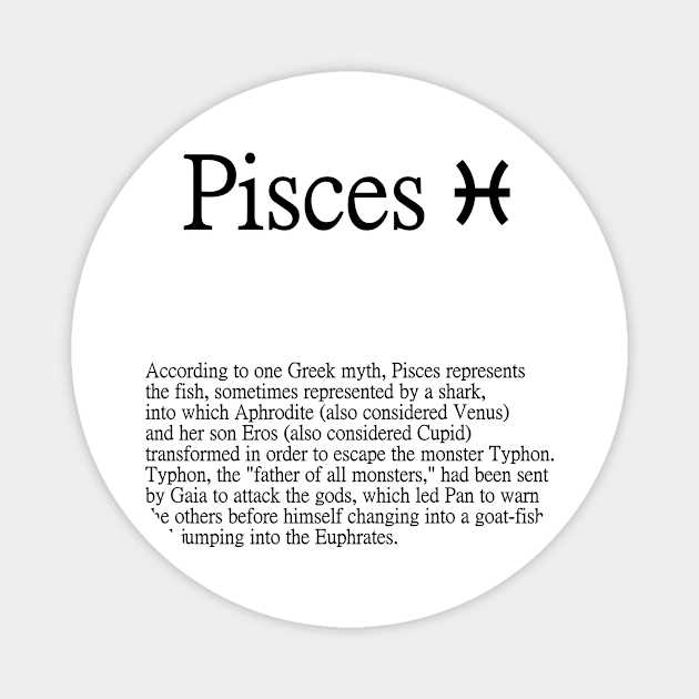 Pisces Zodiac Sign Magnet by Demonic cute cat